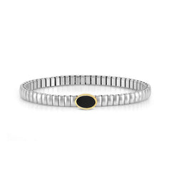 Nomination XTE XSMALL LIFE Armband aus Edelstahl, mit Edelsteinen verziert (127_(Oval, schwarzer Achat, Gelbgo)