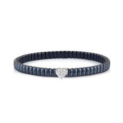 Nomination XTE XSMALL LIFE Armband aus Edelstahl, blau PVD-beschichtet, mit Cubic Zirkonia verziert (004_Herz)