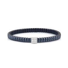 Nomination XTE XSMALL LIFE Armband aus Edelstahl, blau PVD-beschichtet, mit Cubic Zirkonia verziert (056_(Quadrat, Silver))