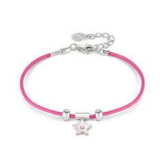 Nomination SEIMIA CANDY Seil-Armband, dazu Stern-Anhaenger aus 925er Silber, mit stein und Cubic Zirkonia verziert (011_Fuchsia)