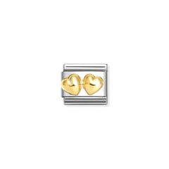 Nomination Composable Classic LOVE Edelstahl und 18K-Gold (23_(Doppeltes Herz, gewoelbt))