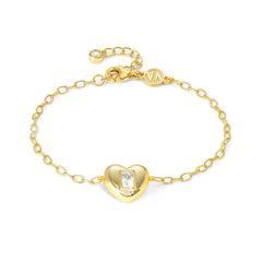 Nomination DOMINA Armband aus 925er Silber, vergoldet, dazu mit Cubic Zirkonia verziertes Schmuckelement (031_Herz)