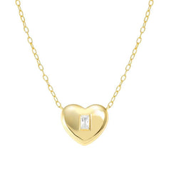 Nomination DOMINA Halskette aus 925er Silber, vergoldet, dazu mit Cubic Zirkonia verzierter Anhaenger (031_Herz)