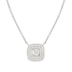Nomination DOMINA Halskette aus 925er Silber, dazu mit Cubic Zirkonia in Pavé-Fassung besetzter Anhaenger (036_(Quadrat))