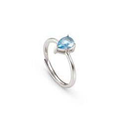 Nomination COLOUR WAVE 'Solitaer'-Ring aus 925er Silber, mit Cubic Zirkonia verziert (029_(Silber, Hellblau))