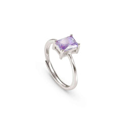 Nomination COLOUR WAVE 'Solitaer'-Ring aus 925er Silber, mit Cubic Zirkonia verziert (030_(Silber, Lavendel))
