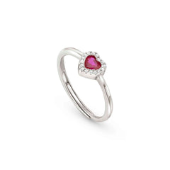 Nomination ALLMYLOVE Ring aus 925er Silber, dazu 1 mit Cubic Zirkonia besetztes Herz (006_ROT)