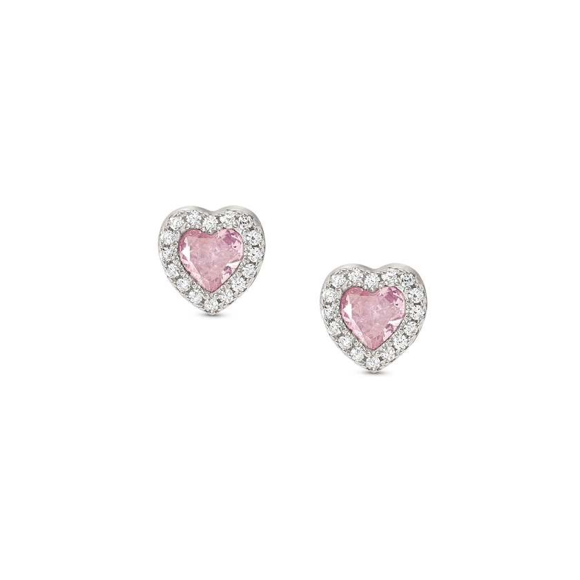 Nomination ALLMYLOVE Herz-Ohrstecker aus 925er Silber, mit Cubic Zirkonia besetzt (002_ROSA)