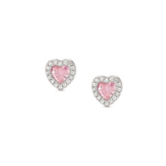 Nomination ALLMYLOVE Herz-Ohrstecker aus 925er Silber, mit Cubic Zirkonia besetzt (002_ROSA)