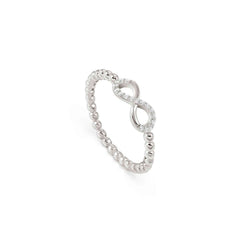 Nomination LOVECLOUD Ring aus 925er Silber, dazu mit Cubic Zirkonia besetztes Schmuckelement (006_Infinity Silber-005_Grosse 13)
