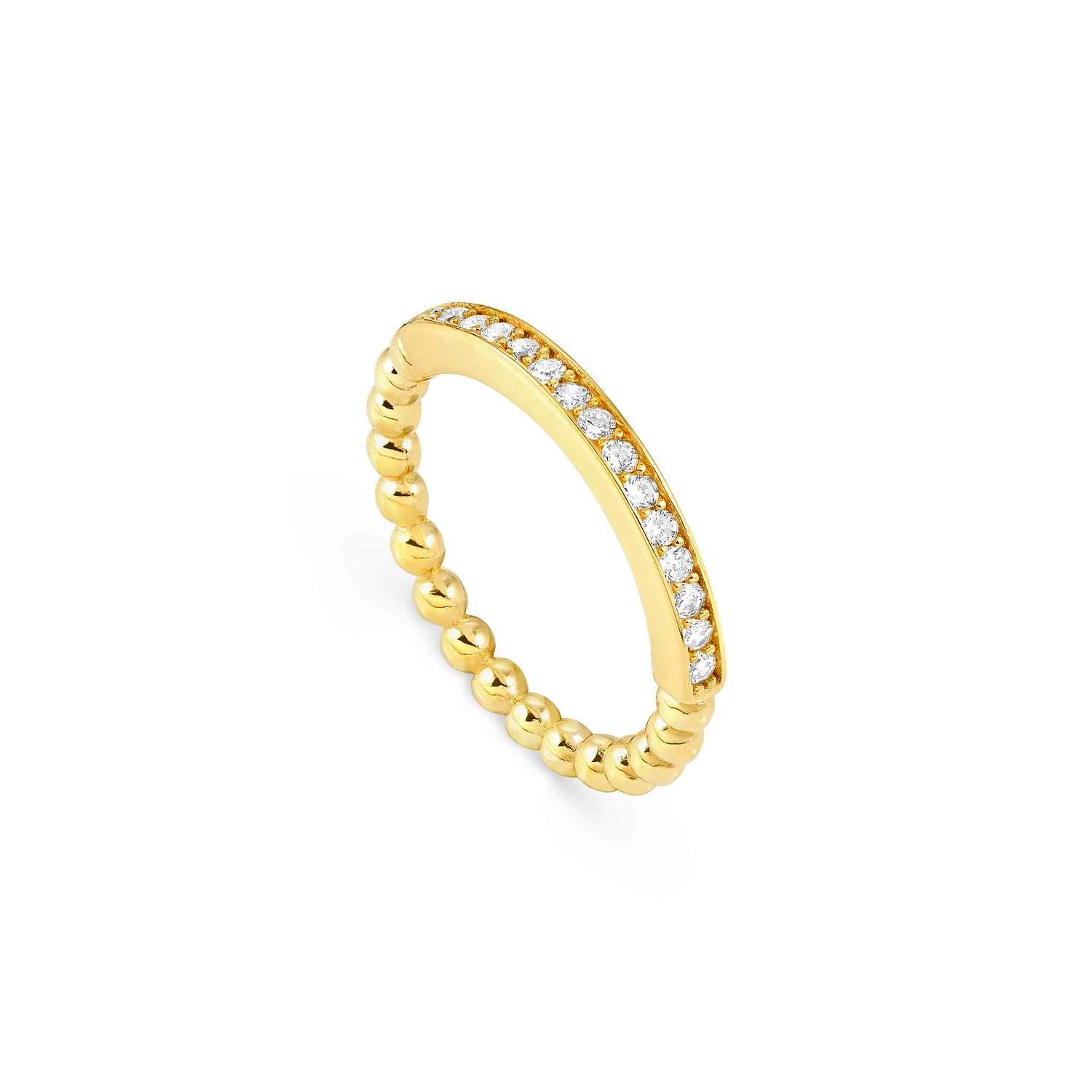 Nomination LOVECLOUD Ring aus 925er Silber, mit Cubic Zirkonia besetzt (012_(Gelb vergoldet)-005_Grosse 13)