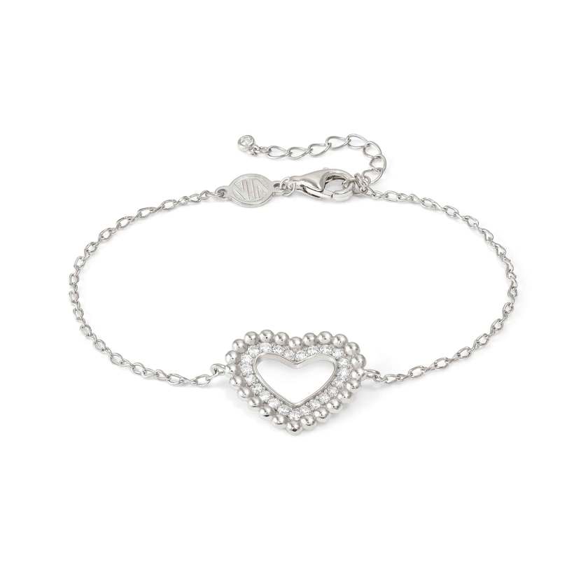 Nomination LOVECLOUD Armband aus 925er Silber, dazu mit Cubic Zirkonia besetztes Schmuckelement (009_Herz Silber)