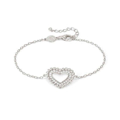 Nomination LOVECLOUD Armband aus 925er Silber, dazu mit Cubic Zirkonia besetztes Schmuckelement (009_Herz Silber)