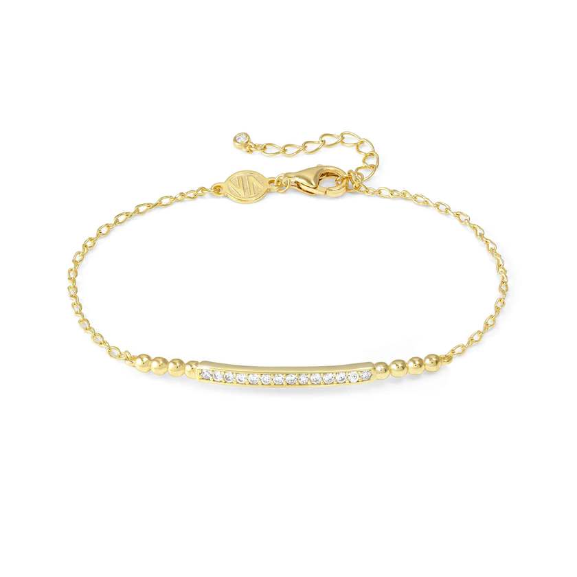 Nomination LOVECLOUD Armband aus 925er Silber, dazu mit Cubic Zirkonia besetztes Schmuckelement (012_(Gelb vergoldet))