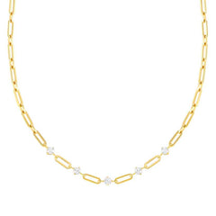 Nomination CHAINSOFSTYLE Halskette (L: 46cm) aus Edelstahl, mit Cubic Zirkonia verziert (012_(Gelb vergoldet))