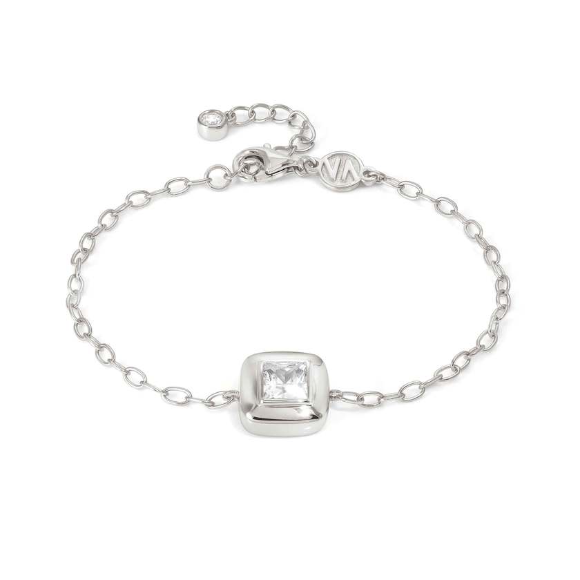 Nomination DOMINA Armband aus 925er Silber, dazu mit Cubic Zirkonia verziertes Schmuckelement (036_(Quadrat))
