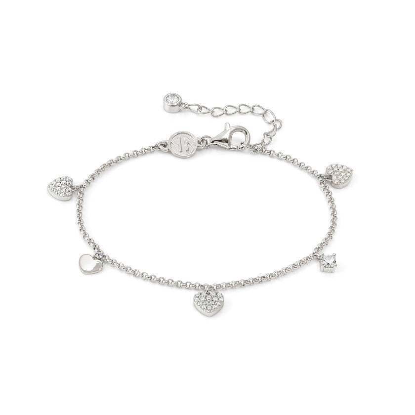 Nomination LUCENTISSIMA Armband aus 925er Silber, mit Charm-Anhängern und Cubic Zirkonia-Pavés verziert (001_Silbernes Herz)