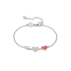 Nomination LUCENTISSIMA Armband aus 925er Silber, mit Cubic Zirkonia-Paves verziert (002_Rose vergoldetes Herz)