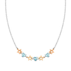 Nomination PRINCIPESSINA Halskette aus Edelstahl, mit Cubic Zirkonia im Herz-Schliff und rose PVD-beschichteten Symbolen verziert (023_Stern)