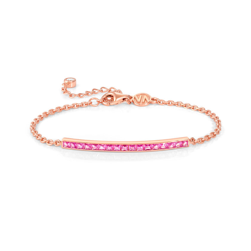 Nomination CARISMATICA Armband aus 925er Silber, dazu Schmuckelement, mit Cubic Zirkonia besetzt (032_(Rosa, Rosegold))