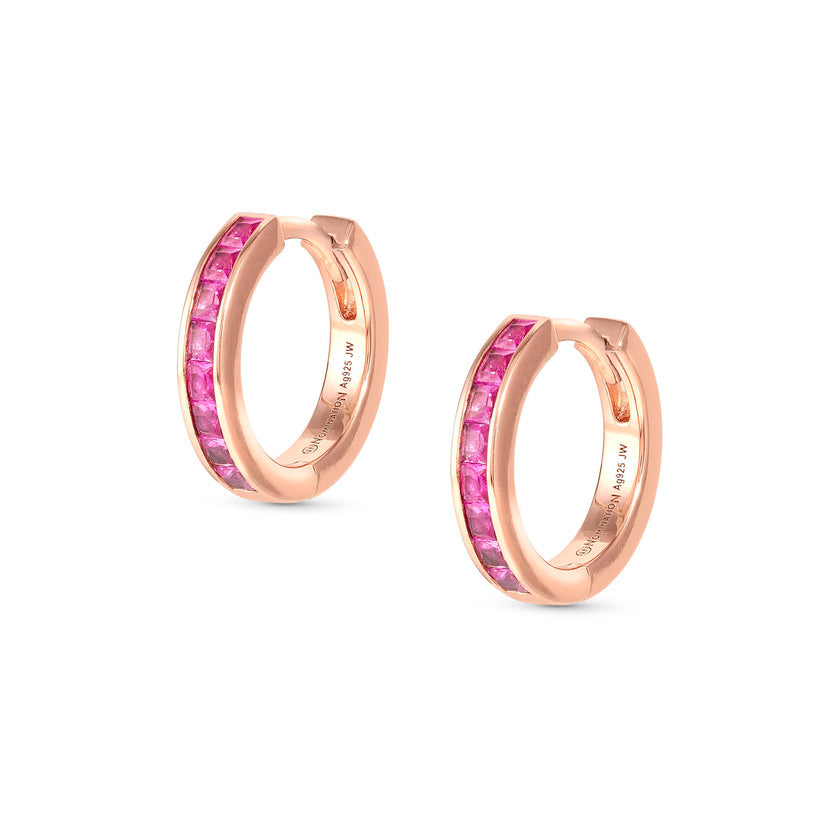 Nomination CARISMATICA Creolen aus 925er Silber, mit Cubic Zirkonia besetzt (032_(Rosa, Rosegold))