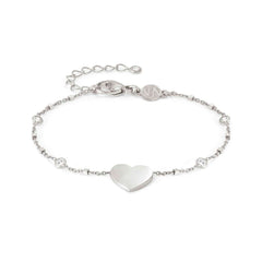 Nomination MESSAGGI D'AMORE Armband mit individuell gravierter Plakette aus 925er Silber, mit Cubic Zirkonia verziert (022_Herz)