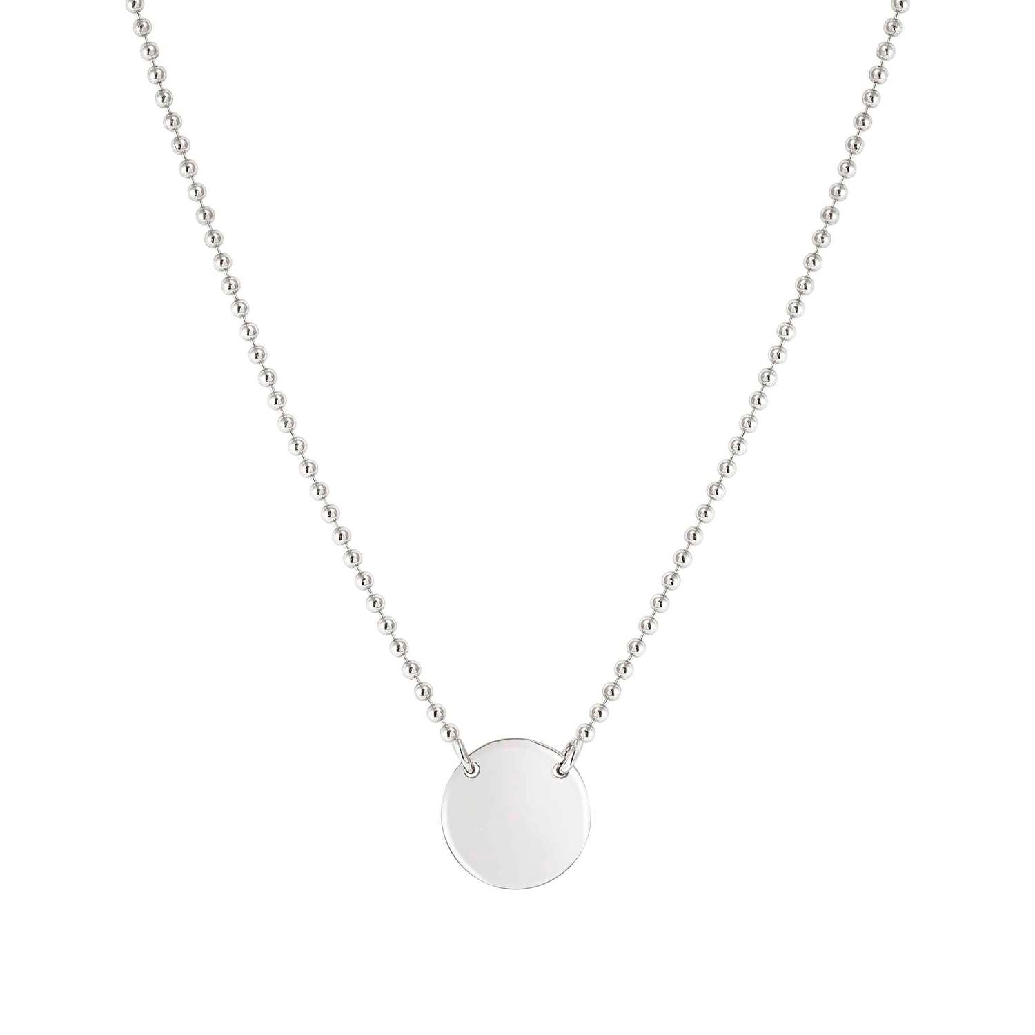 Nomination MESSAGGI D'AMORE Kugelhalskette mit individuell gravierter Plakette, aus 925er Silber (016_(Kreis))