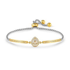 Nomination ROYALDREAM Armband aus Edelstahl, dazu gold PVD-beschichtetes Schmuckelement, mit Cubic Zirkonia besetzt (015_Tropfen)