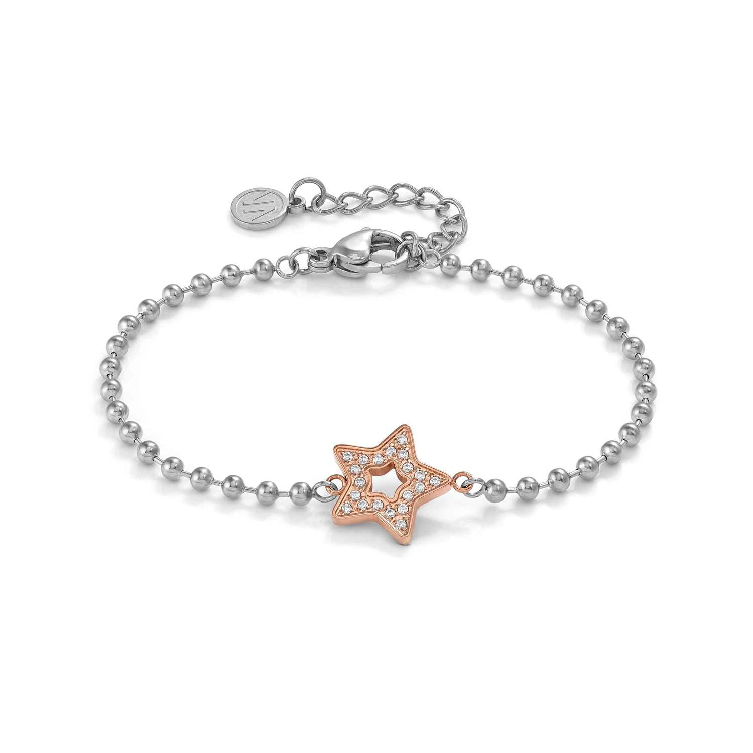 Nomination SOFFIO D'AMORE Armband aus Edelstahl, dazu mit Cubic Zirkonia besetztes Schmuckelement, rosé PVD-beschichtet (023_Stern)