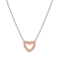 Nomination SOFFIO D'AMORE Halskette aus Edelstahl, dazu mit Cubic Zirkonia besetzter Anhänger, rosé PVD-beschichtet (022_Herz)