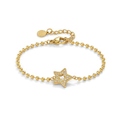 Nomination SOFFIO D'AMORE Armband aus Edelstahl, gold PVD-beschichtet, dazu mit Cubic Zirkonia besetztes Schmuckelement (023_Stern)