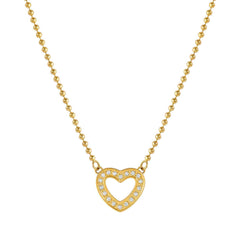 Nomination SOFFIO D'AMORE Halskette aus Edelstahl, gold PVD-beschichtet, dazu mit Cubic Zirkonia besetzter Anhänger (022_Herz)