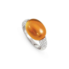 Nomination MYRADIANCE Ring aus 925er Silber, mit Cubic Zirkonia besetzt, dazu synthetischer Schmuckstein (groß) (040_(Bernstein-Gelb)-006_Grosse 15)
