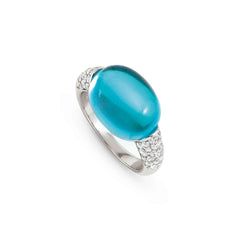 Nomination MYRADIANCE Ring aus 925er Silber, mit Cubic Zirkonia besetzt, dazu synthetischer Schmuckstein (groß) (042_(Topas-Hellblau)-010_Grosse 19)