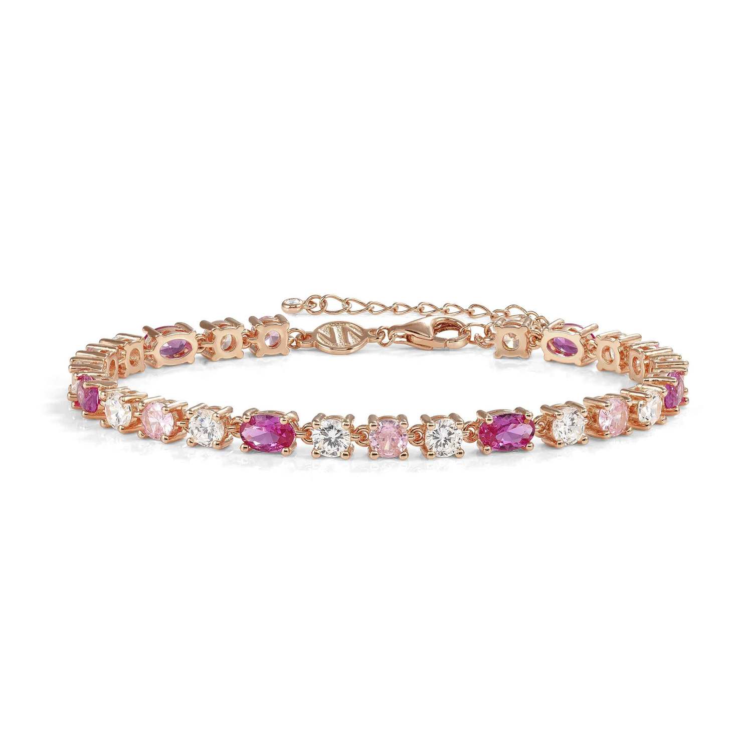 Nomination MOSAICA Tennis-Armband aus 925er Silber, mit farbigen Cubic Zirkonia besetzt (011_Rosevergoldet)
