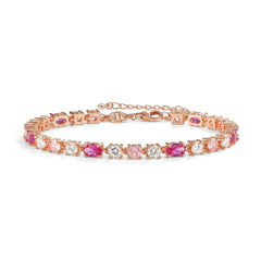 Nomination MOSAICA Tennis-Armband aus 925er Silber, mit farbigen Cubic Zirkonia besetzt (011_Rosevergoldet)