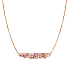 Nomination MOSAICA Halskette aus 925er Silber, dazu mit farbigen Cubic Zirkonia besetzte Plakette (011_Rosevergoldet)