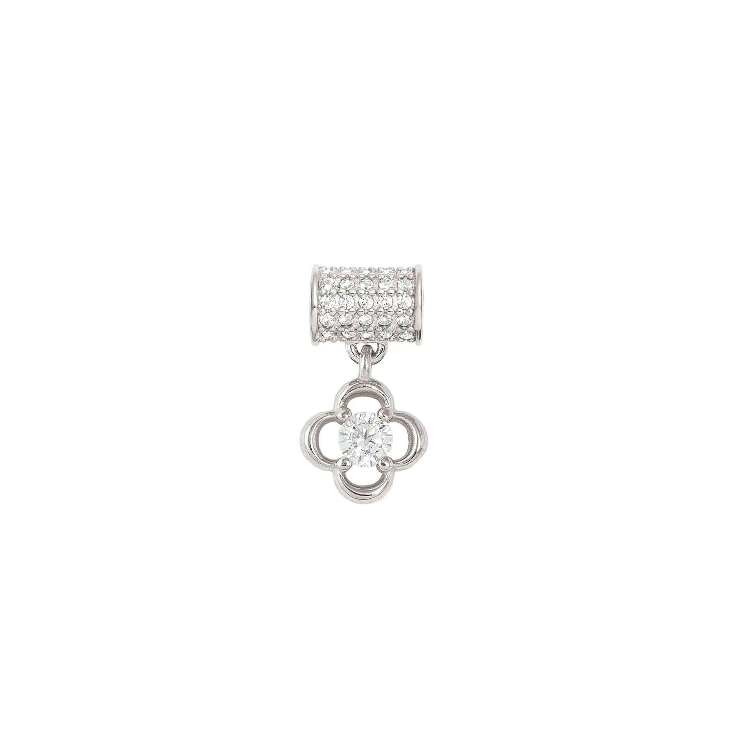 Nomination SEIMIA WHITE Anhänger aus 925er Silber, mit Cubic Zirkonia in Pavé-Fassung verziert (006_Kleeblatt)