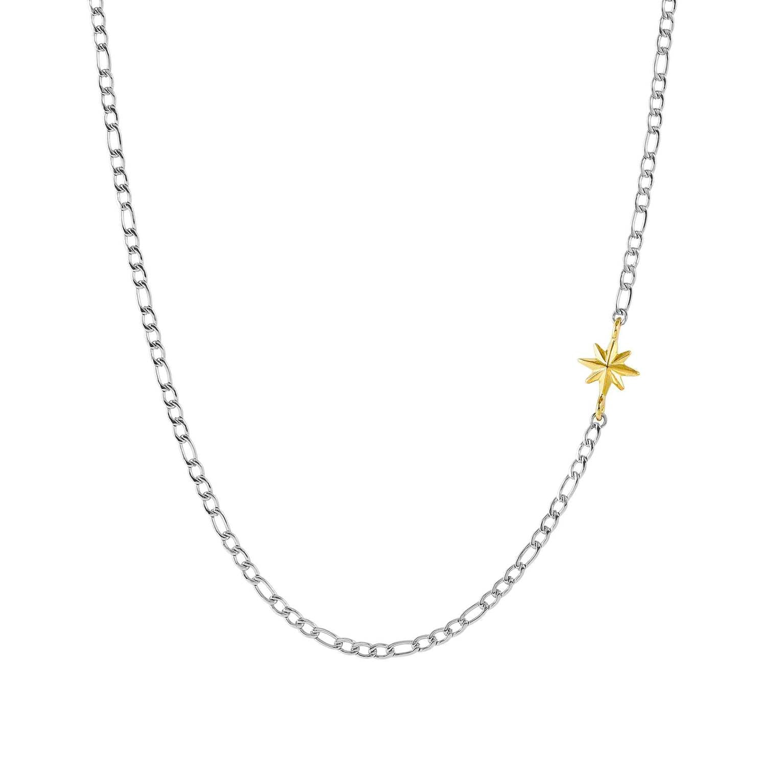 Nomination REFINED Halskette aus Edelstahl, dazu Schmuckelement aus 18kt Gold (014_Windrose)