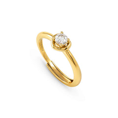 Nomination COSMICLOVE Ring aus 925er Silber, mit Cubic Zirkonia verziert (006_Herz Gelbgold)