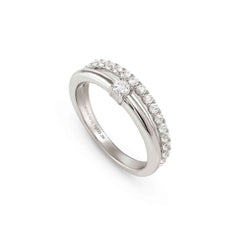 Nomination COSMICLOVE Memoire-Ring aus 925er Silber, mit Cubic Zirkonia besetzt (001_WEISS-004_Grosse 11)
