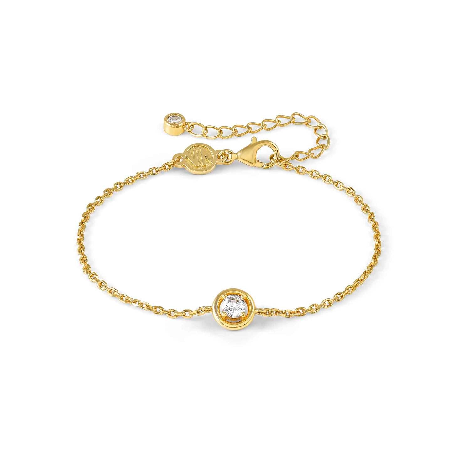 Nomination COSMICLOVE Armband aus 925er Silber, mit Cubic Zirkonia verziert (054_(Kreis, vergoldet))