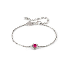 Nomination COSMICLOVE Armband aus 925er Silber, mit farbigem Cubic Zirkonia-Herz verziert (006_ROT)