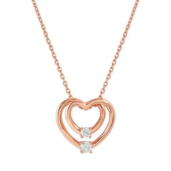 Nomination COSMICLOVE Halskette aus 925er Silber, dazu mit Cubic Zirkonia verzierter Anhänger (groß) (005_Herz Rosegold)