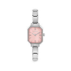 Nomination PARIS Armbanduhr aus Edelstahl mit eckigem Gehaeuse (033_(Pastellrosa))