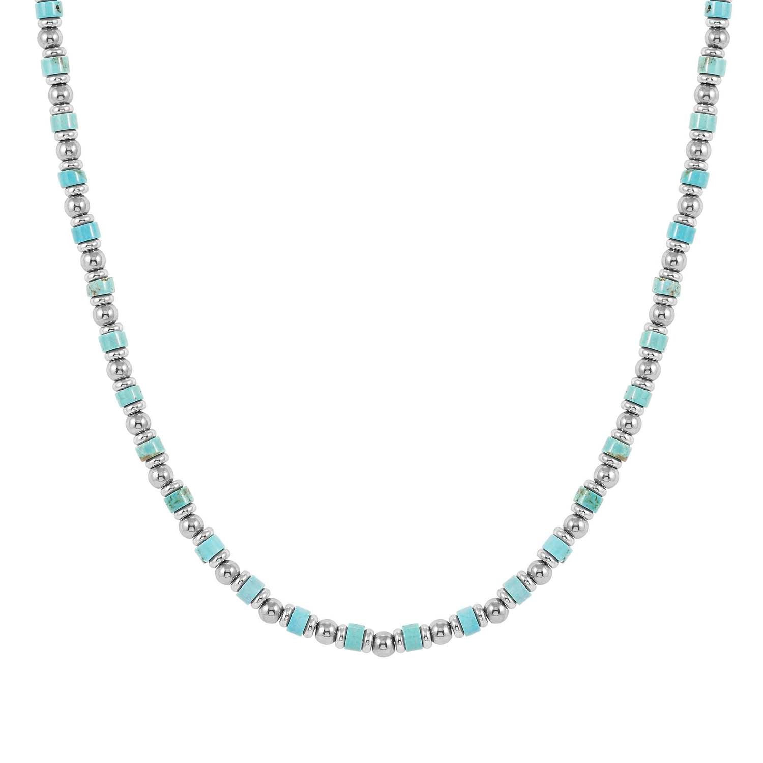 Nomination INSTINCTSTYLE SEA EDITION Halskette aus Edelstahl- und Edelsteinperlen (003_TURKIS)