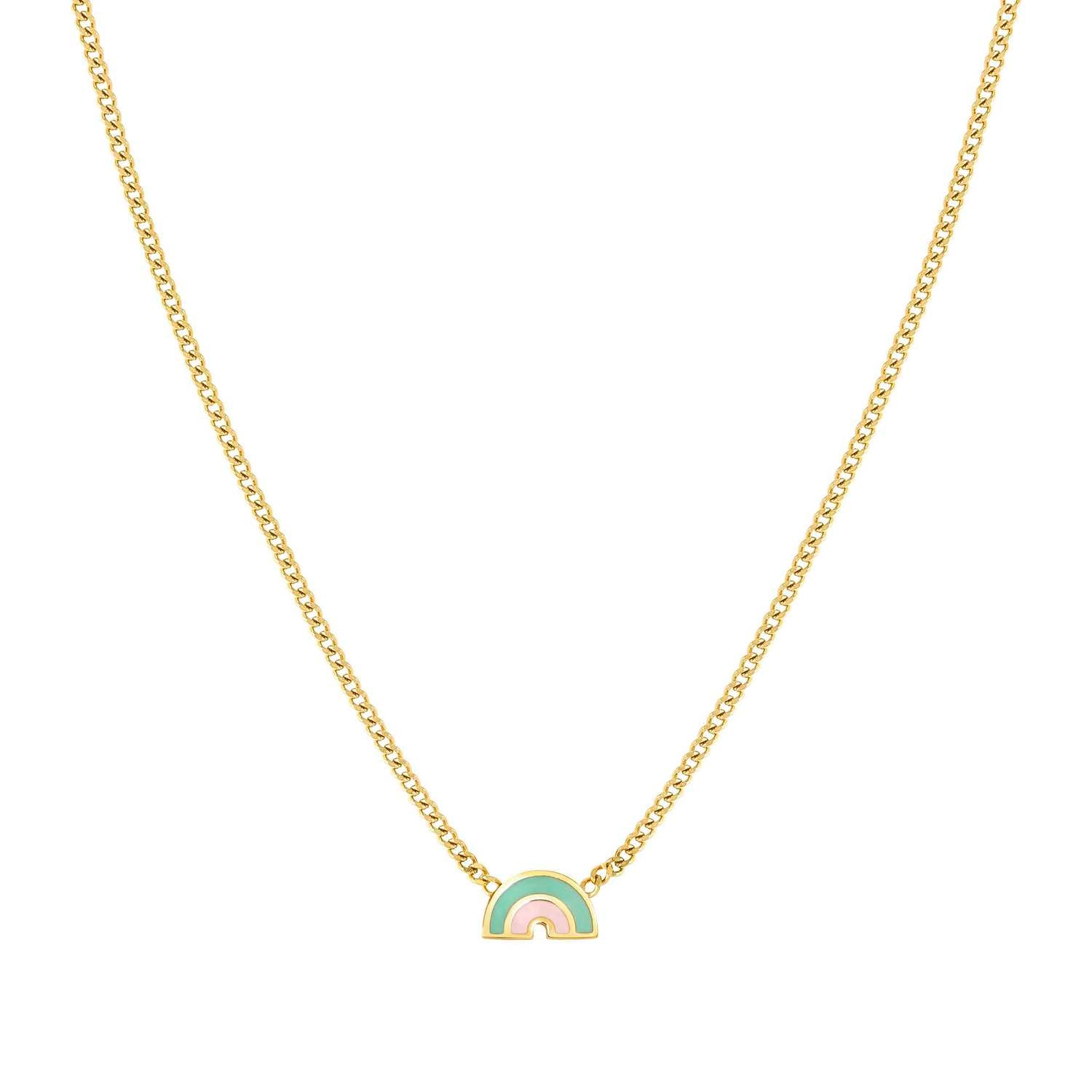 Nomination FAIRYICONS Halskette aus Edelstahl, gold PVD-beschichtet, dazu 1 mit Emaille verziertes Schmuckelement (044_(Regenbogen))