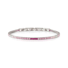 Nomination DAYTONIGHT Tennis-Armband aus 925er Silber, mit Cubic Zirkonia (2,7 mm) besetzt (003_ROSA)