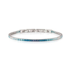 Nomination DAYTONIGHT Tennis-Armband aus 925er Silber, mit Cubic Zirkonia (2,7 mm) besetzt (006_HIMMELBLAU)