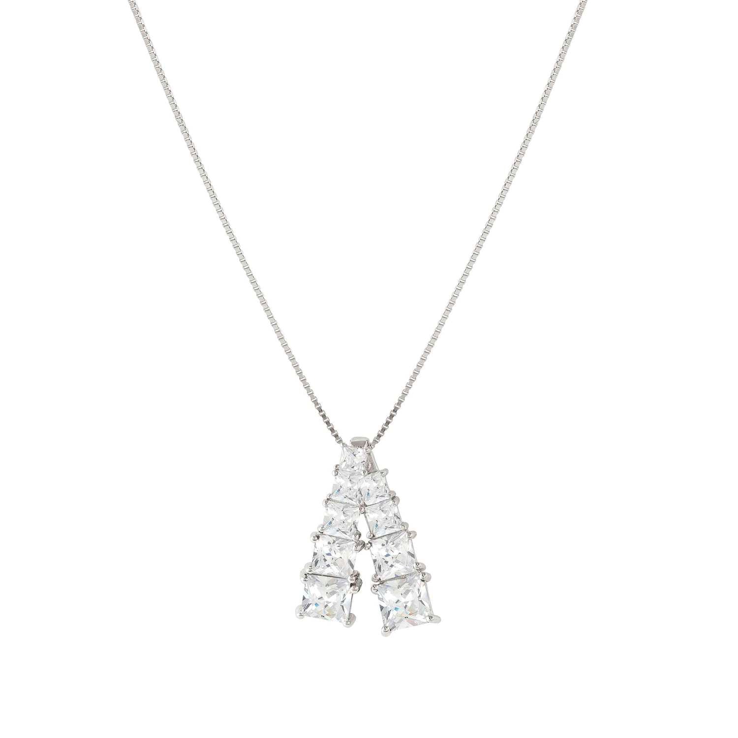 Nomination DAYTONIGHT Halskette aus 925er Silber, dazu mit Cubic Zirkonia besetzter Anhänger (010_WEISS)